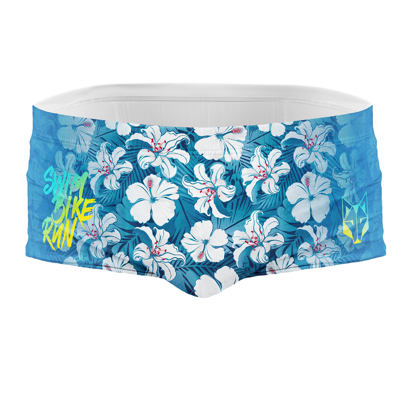 Men's Square Leg Swimsuit - Swim Bike Run Flower