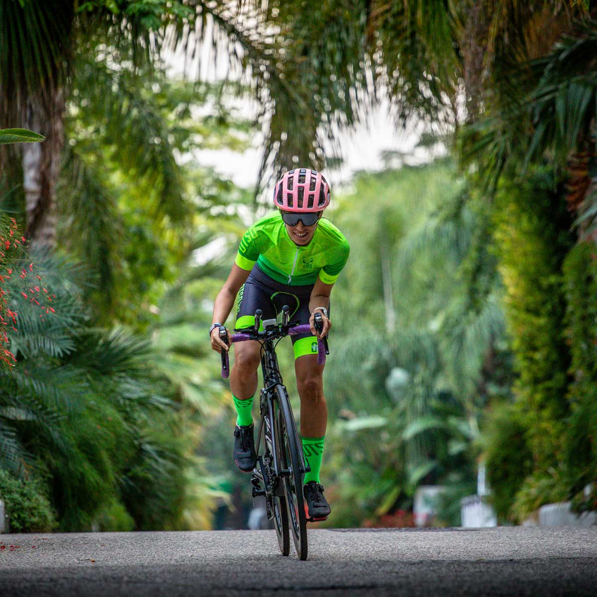 Women's Cycling Jersey Fluo Green