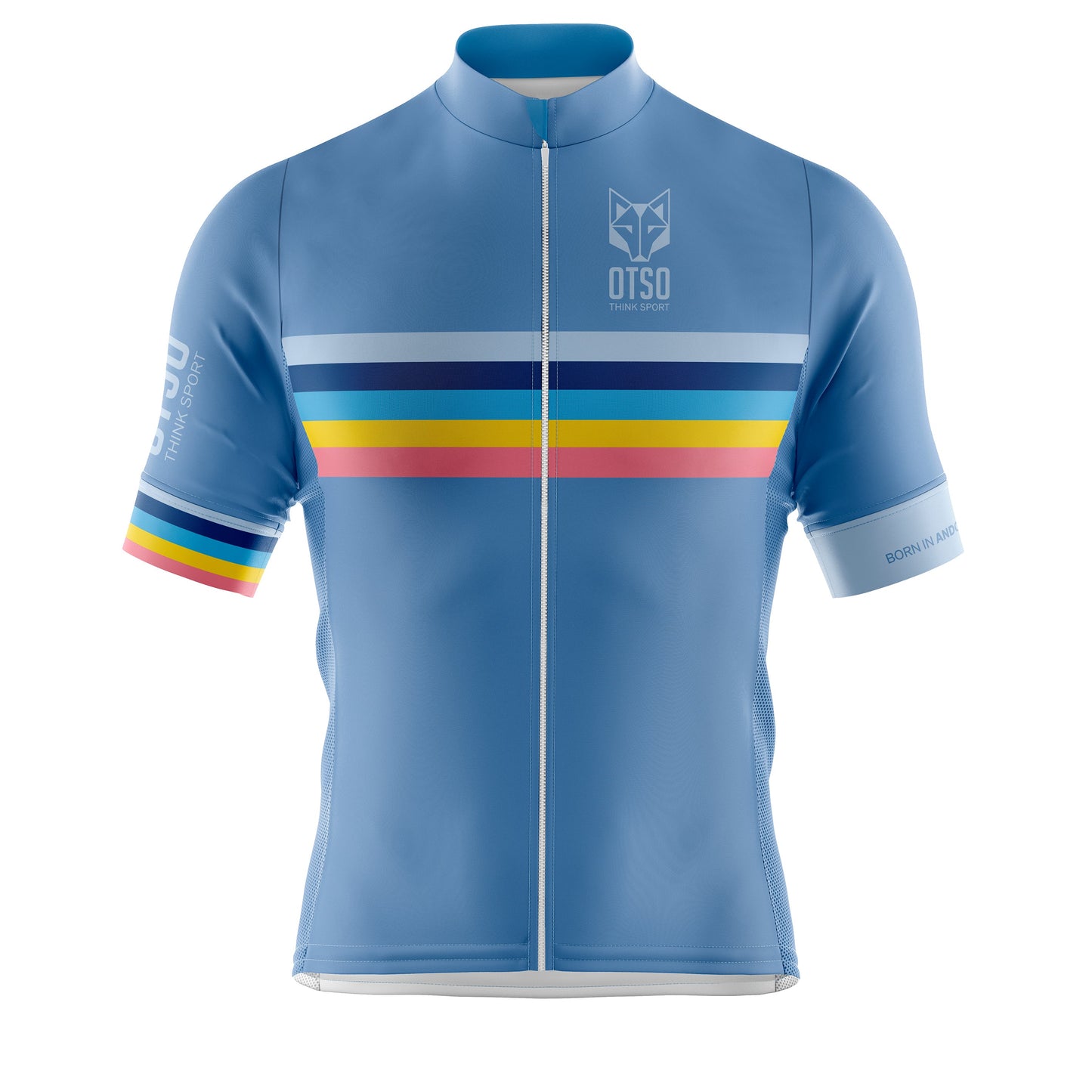 Men's Cycling Jersey Stripes Steel Blue