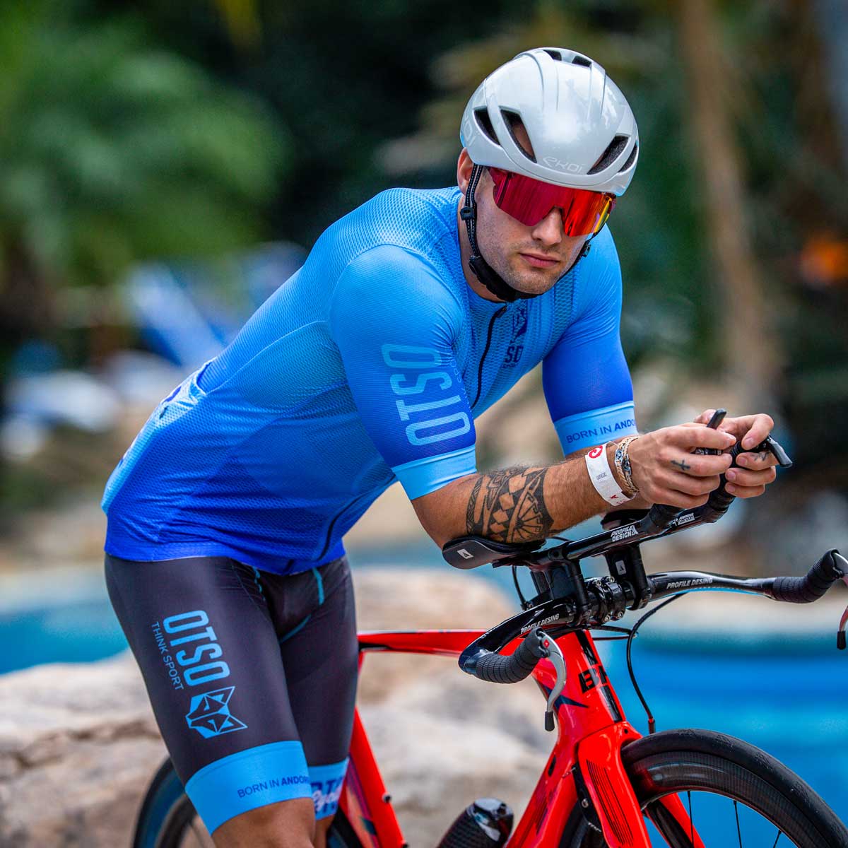 Men's Cycling Bib Short Fluo Blue