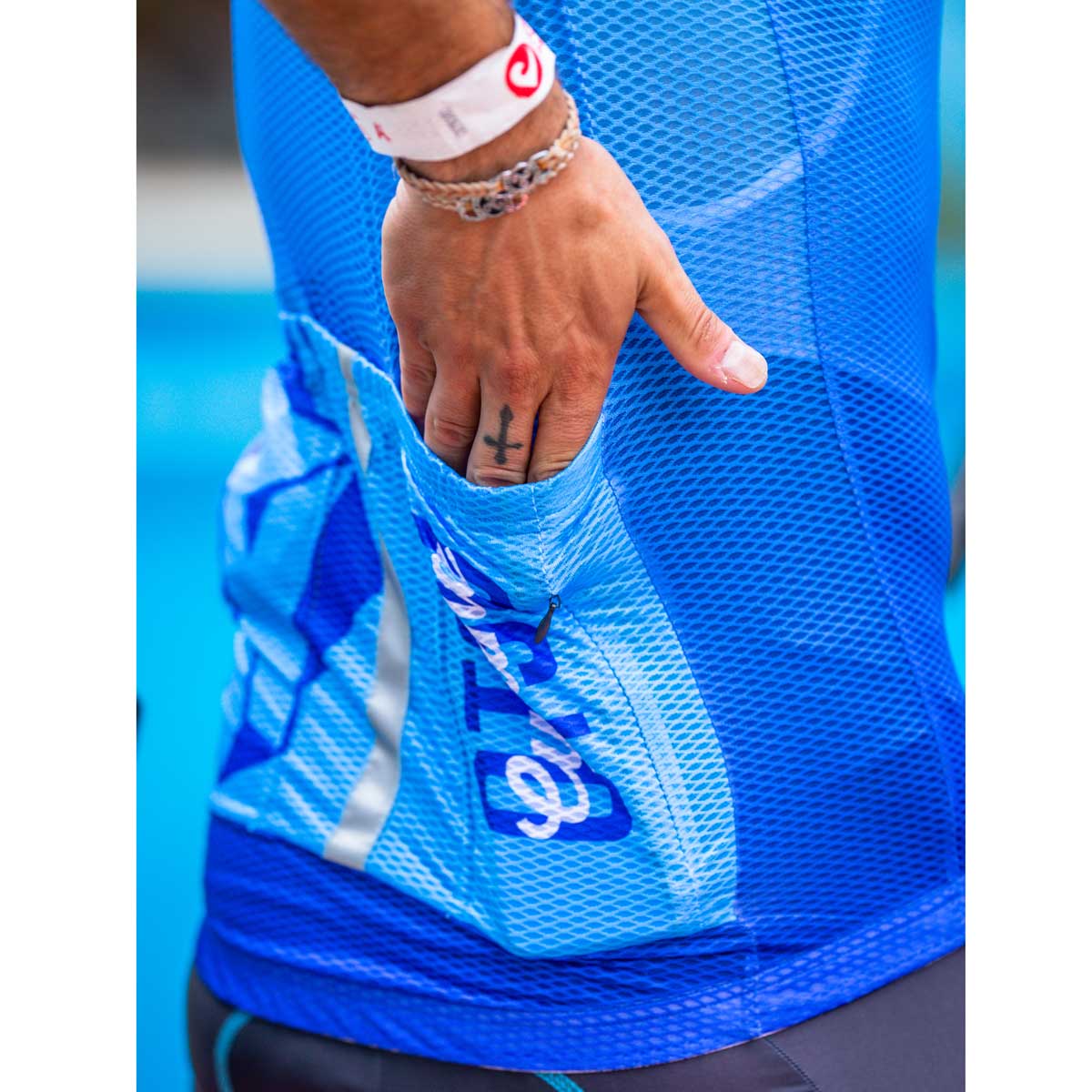 Men's Cycling Jersey Fluo Blue