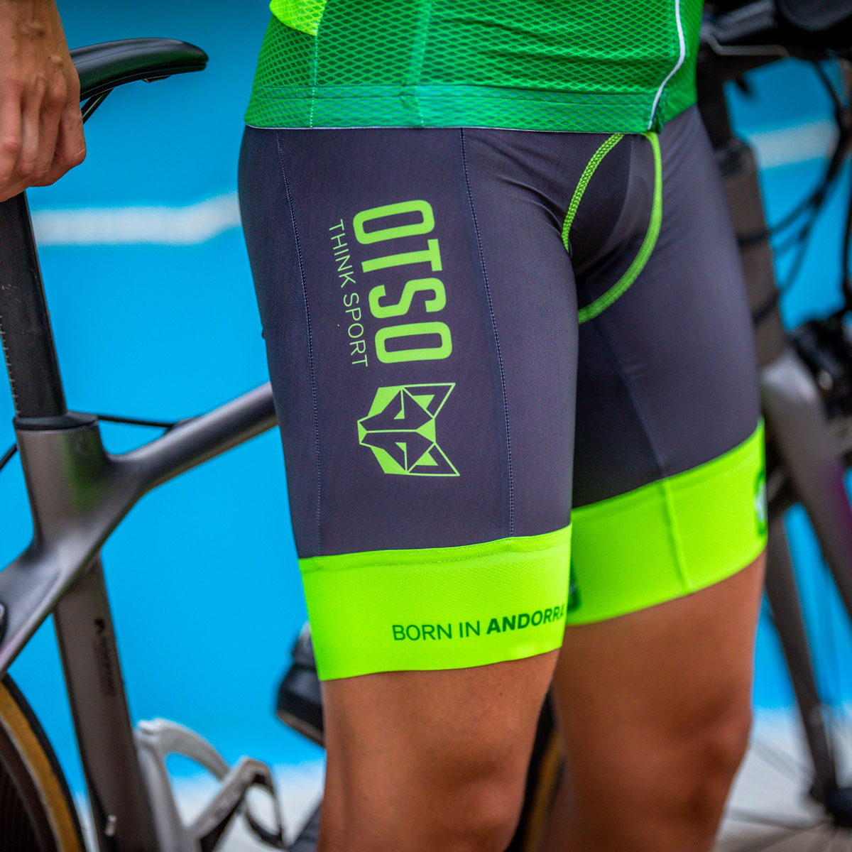 Men's Cycling Bib Short Fluo Green