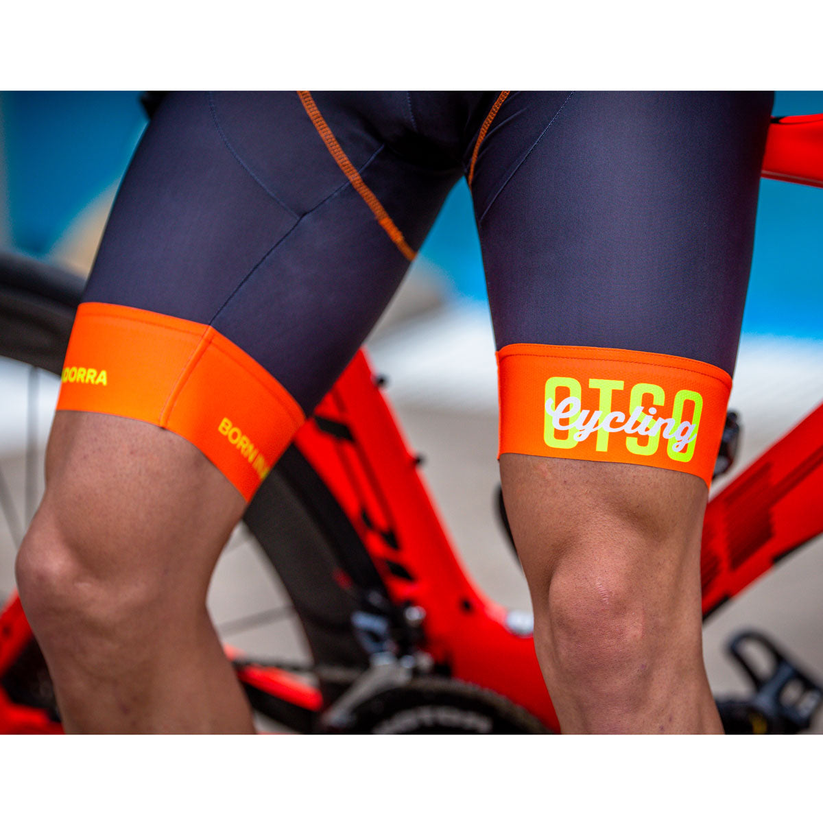 Men's Cycling Bib Short Fluo Orange