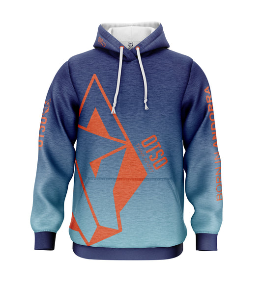 Hoodie - Navy Blue & Fluo Orange