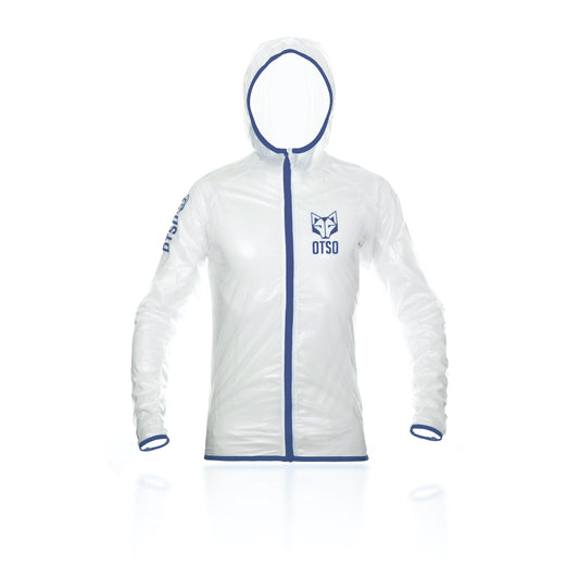 Waterproof Ultra Light Jacket White Navy Blue
