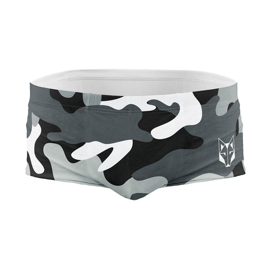 Men's Square Leg Swimsuit - Camo Grey