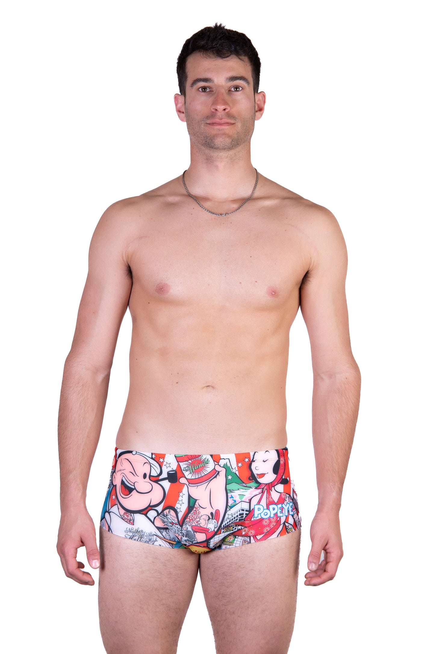 Men's Square Leg Swimsuit - Popeye Art Show