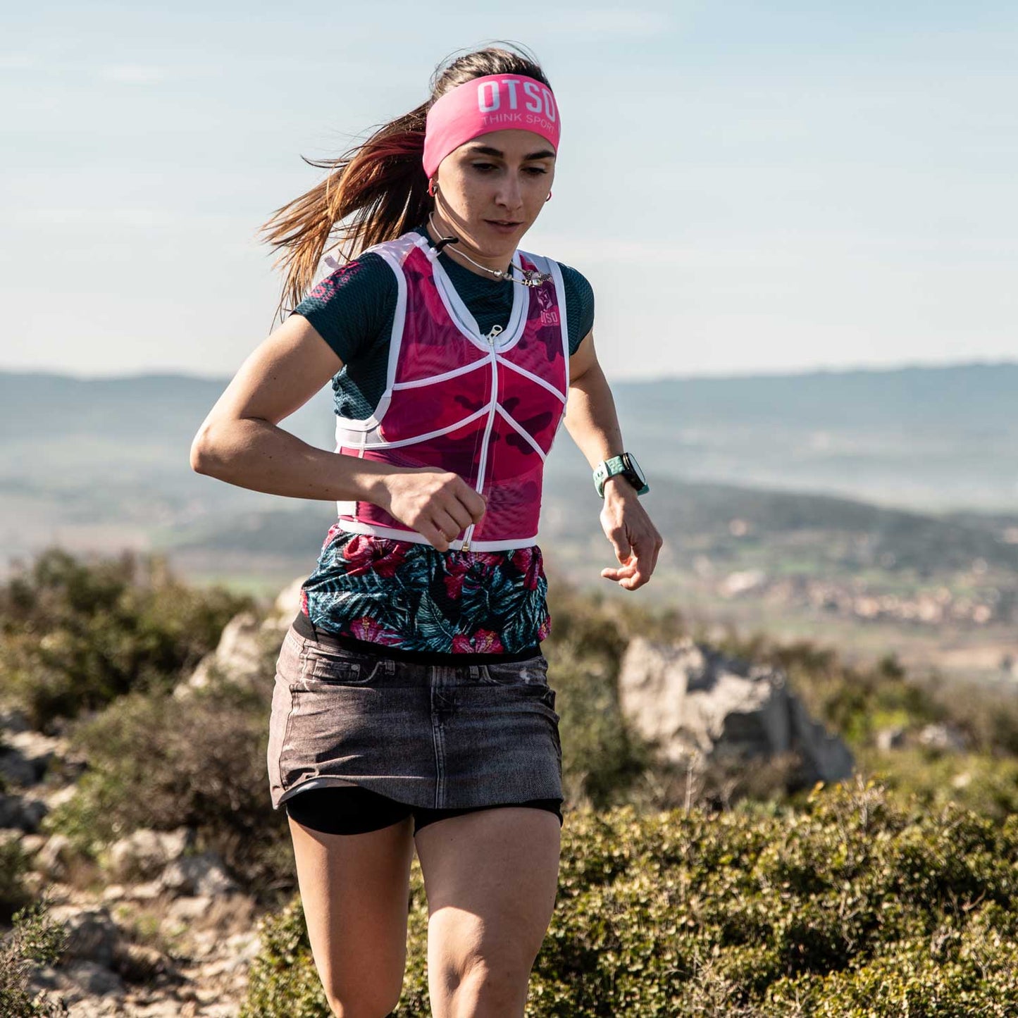 Trail running backpack - Camo Pink