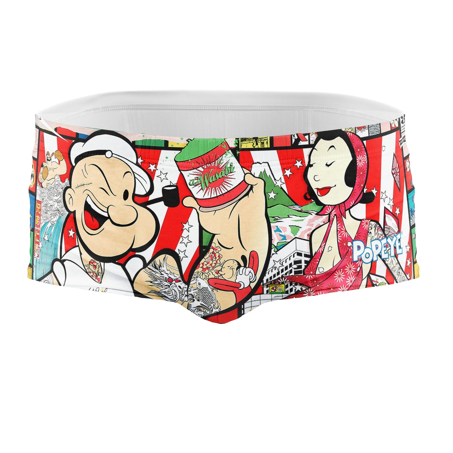 Men's Square Leg Swimsuit - Popeye Art Show