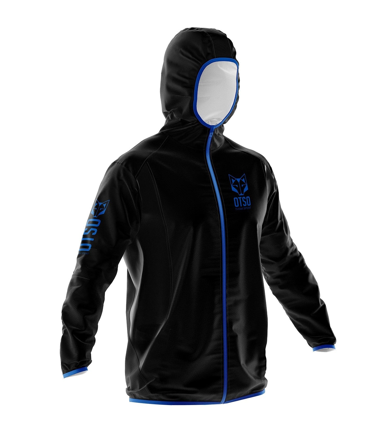 Ultra Light Waterproof Jacket Black & Royal Blue