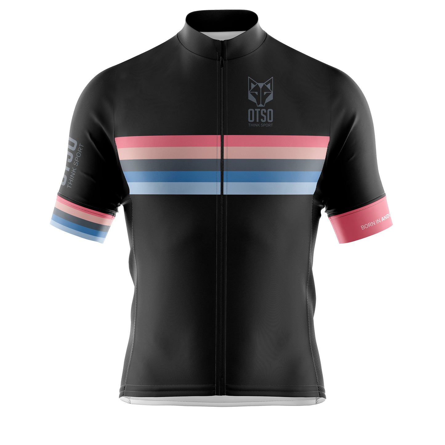 Men's Cycling Jersey Stripes Black