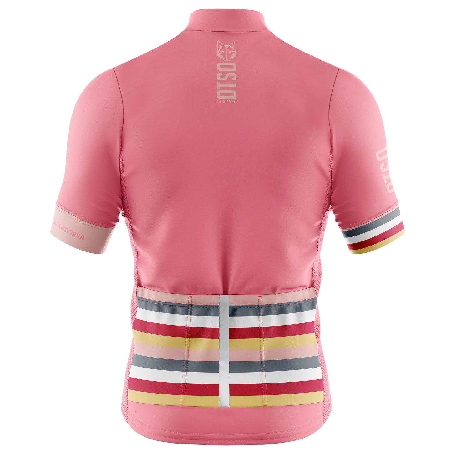 Men's Cycling Jersey Stripes Coral Pink