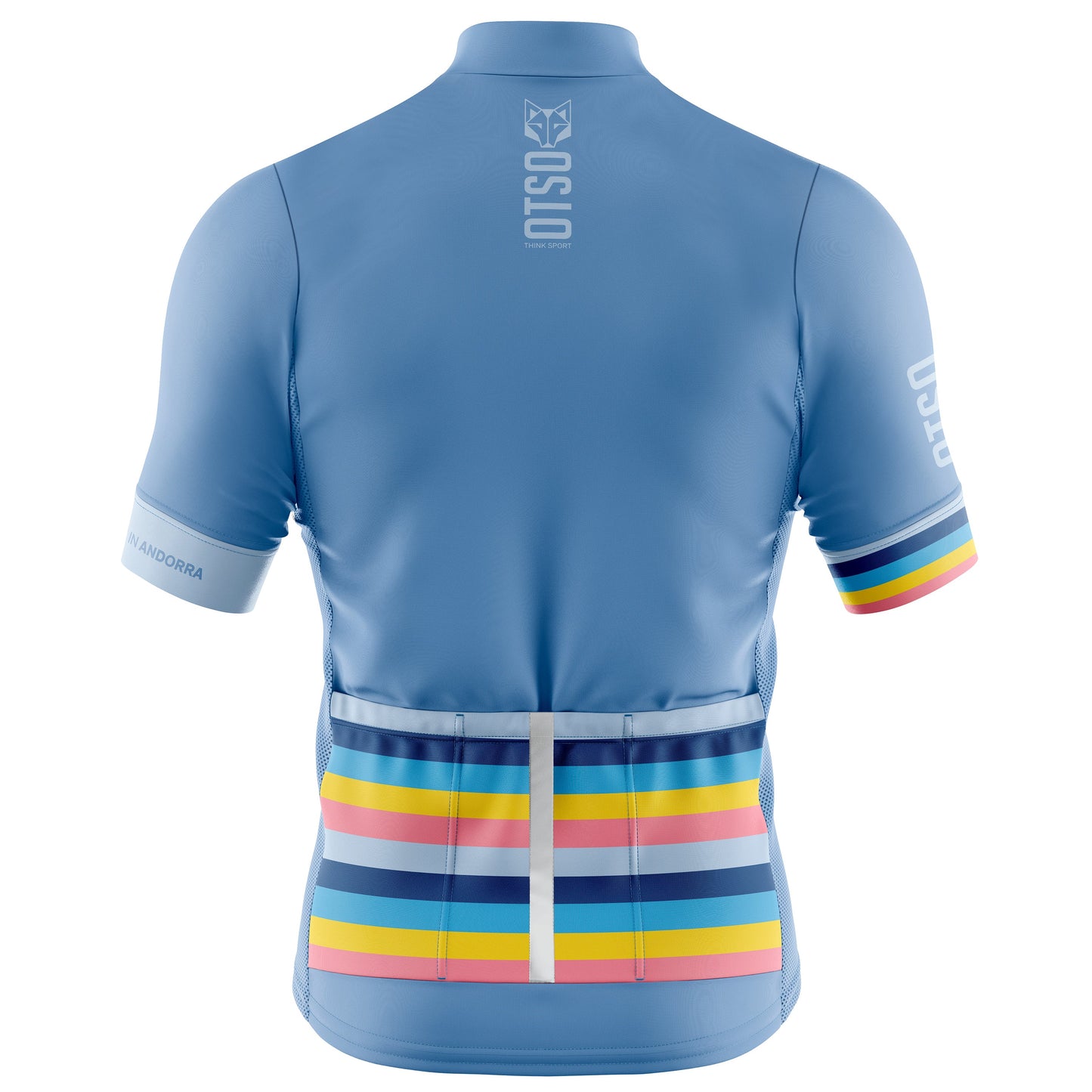 Men's Cycling Jersey Stripes Steel Blue