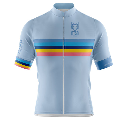 Men's Cycling Jersey Stripes Turquoise