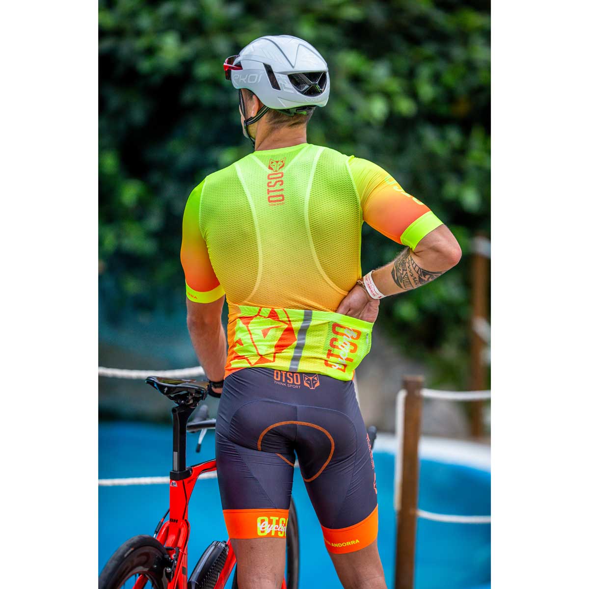 Men's Cycling Bib Short Fluo Orange