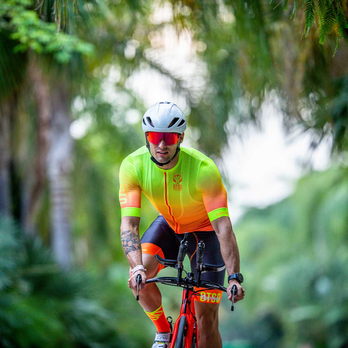 Men's Cycling Bib Short Fluo Orange