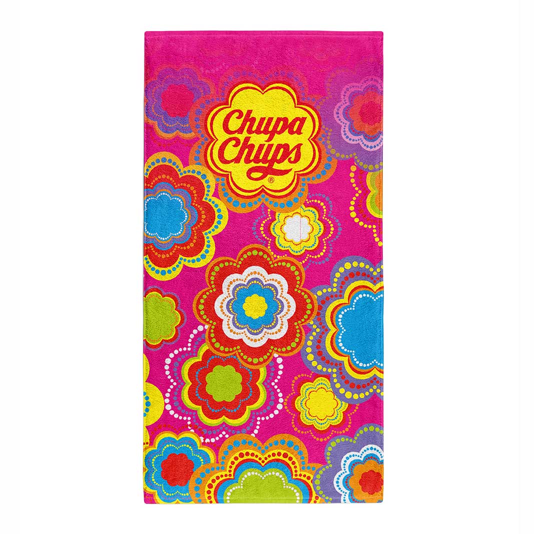 Microfiber Towel Chupa Chups Floral Pink