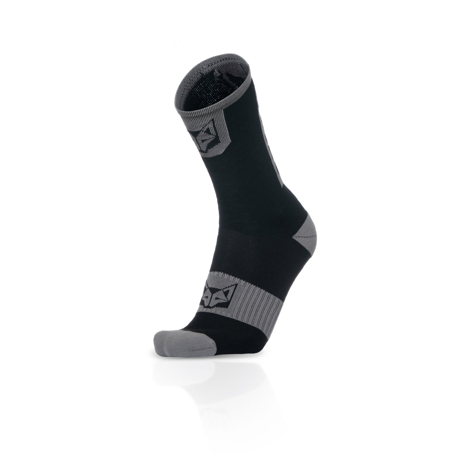 Cycling Socks High Cut Black & Silver Grey