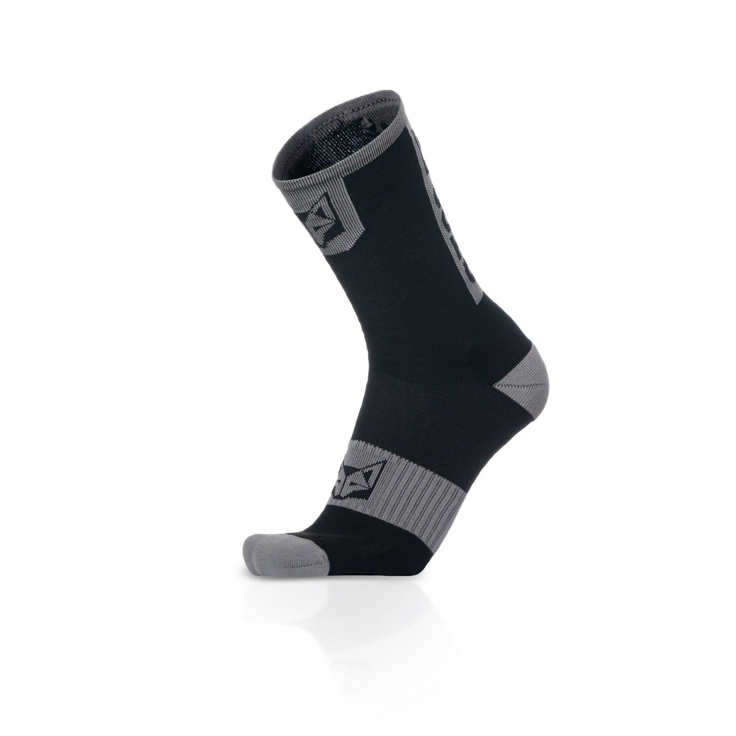 Cycling Socks High Cut Black & Silver Grey