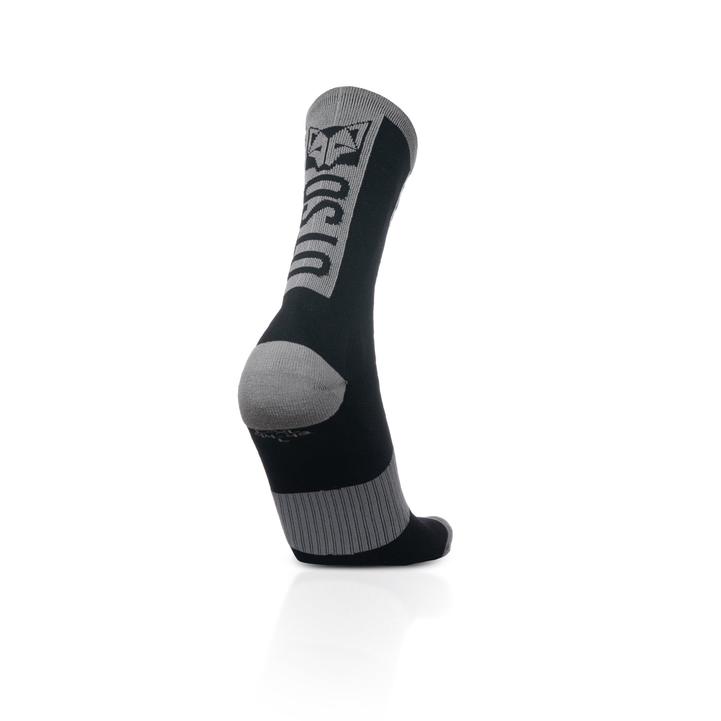 Cycling Socks High Cut Black & Silver Grey