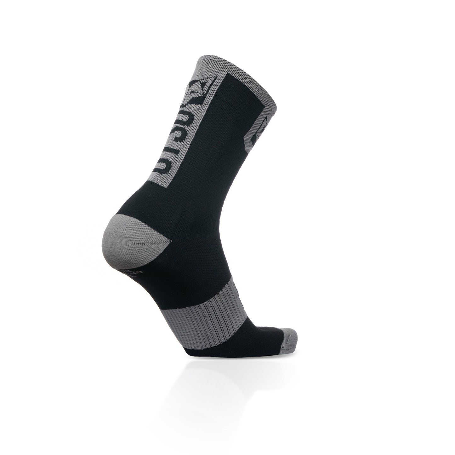 Cycling Socks High Cut Black & Silver Grey