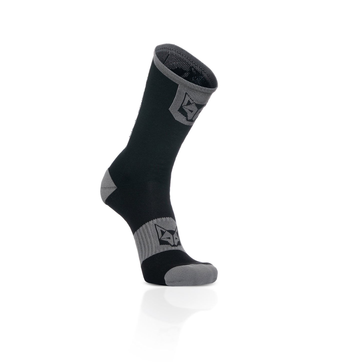 Cycling Socks High Cut Black & Silver Grey