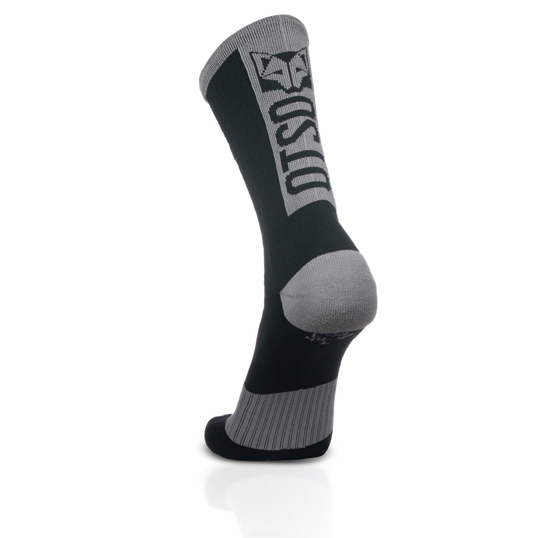 Cycling Socks High Cut Black & Silver Grey