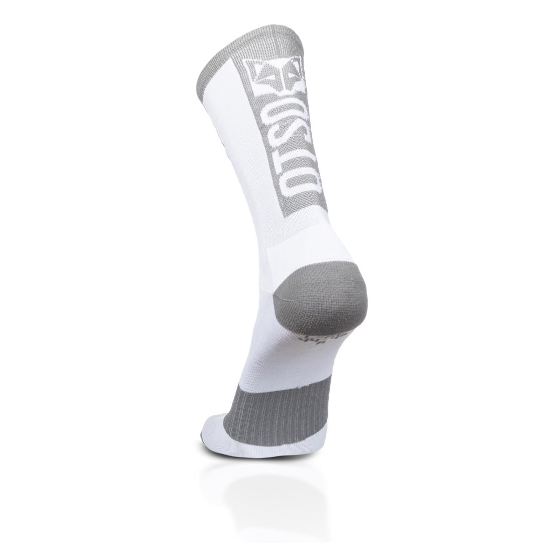 Cycling Socks High Cut Pure White & Silver Grey